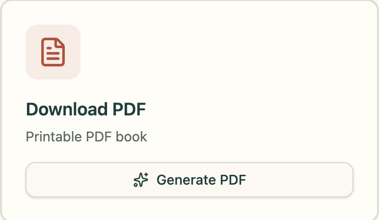 The Download PDF button on a story's edit page.
