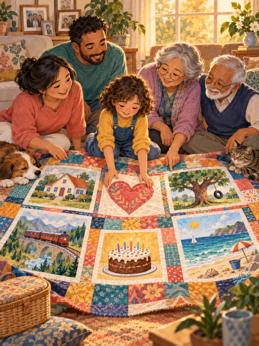 Your child and the Family Story Quilt