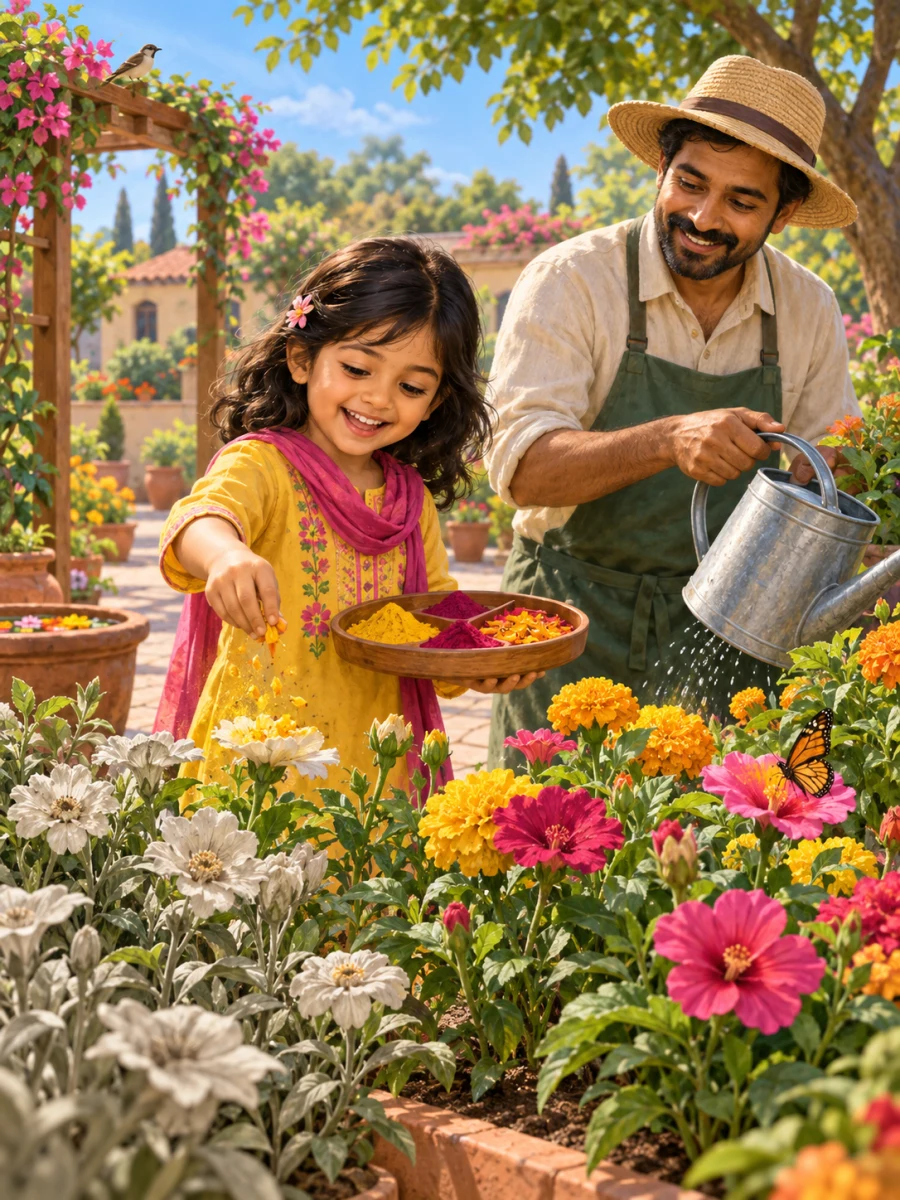 Your child and the Holi Color Garden